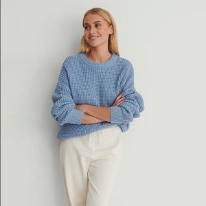 NA-KD Waffle Knit Round Neck Sweater